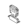 dvi cable and port isometric icon vector illustration