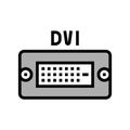 dvi computer port color icon vector illustration