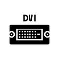 dvi computer port glyph icon vector illustration