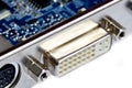 DVI connector on GPU graphio proccesor unit Royalty Free Stock Photo