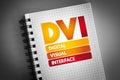 DVI - Digital Visual Interface acronym on notepad, technology concept background Royalty Free Stock Photo
