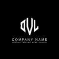 DVL letter logo design with polygon shape. DVL polygon and cube shape logo design. DVL hexagon vector logo template white and Royalty Free Stock Photo