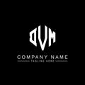 DVM letter logo design with polygon shape. DVM polygon and cube shape logo design. DVM hexagon vector logo template white and Royalty Free Stock Photo