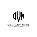 DVM letter logo design with polygon shape. DVM polygon and cube shape logo design. DVM hexagon vector logo template white and Royalty Free Stock Photo