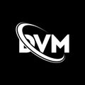 DVM logo. DVM letter. DVM letter logo design. Initials DVM logo linked with circle and uppercase monogram logo. DVM typography for Royalty Free Stock Photo