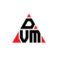 DVM triangle letter logo design with triangle shape. DVM triangle logo design monogram. DVM triangle vector logo template with red Royalty Free Stock Photo