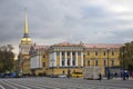 Dvortsovaya Square and Admiralty building. Autumn trees.