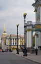 Dvortsovaya Square, Hermitage and Admiralty building. Autumn trees.