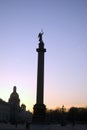 Dvortsovaya Square in Saint-Petersburg city, Russia, at evening.