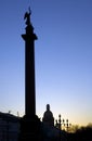 Dvortsovaya Square in Saint-Petersburg, Russia, at sunset. Royalty Free Stock Photo