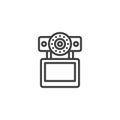 DVR camera screen line icon