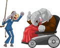 Democrat Donkey vs Republican Elephant Cartoon Characters Royalty Free Stock Photo