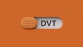 DVT the word is written on slide switch spelling. Royalty Free Stock Photo