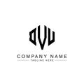 DVU letter logo design with polygon shape. DVU polygon and cube shape logo design. DVU hexagon vector logo template white and Royalty Free Stock Photo