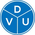DVU letter logo design on white background. DVU creative circle letter logo concept. DVU letter design Royalty Free Stock Photo