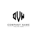 DVW letter logo design with polygon shape. DVW polygon and cube shape logo design. DVW hexagon vector logo template white and Royalty Free Stock Photo