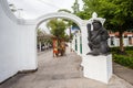 Dwarapala statue on Jalan Malioboro, Jogjakarta, Indonesia. Dwarapala is a mythological gatekeeper in Hinduism and Buddhism