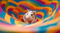 Dwarf Hamster\'s Scamper in a Colorful Maze