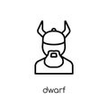 Dwarf icon. Trendy modern flat linear vector Dwarf icon on white