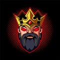 Dwarf king head mascot esport