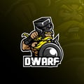 Dwarf mascot logo design vector with modern illustration concept style for badge, emblem and tshirt printing. angry dwarf