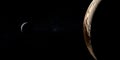 Dwarf Planet 90482 Orcus orbiting near Pluto Royalty Free Stock Photo