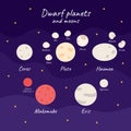 Dwarf planets and their moons Royalty Free Stock Photo