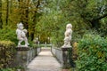 Dwarf statues in Dwarf Garden. Mirabellgarten or Mirabell garden is garden of Mirabell Palace in Salzburg. Austria Royalty Free Stock Photo