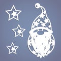 Dwarf. Stencil. Christmas gnome. Royalty Free Stock Photo