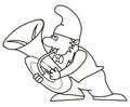 Dwarf - trumpet, coloring book Royalty Free Stock Photo
