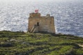 Dwejra tower on Gozo island. Dwejra Bay. Malta Royalty Free Stock Photo