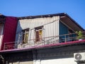 Dwellings in the south . Self-contained dwelling. Roof life. Last floor. Cozy balcony Royalty Free Stock Photo