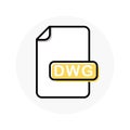 DWG file format, extension color line icon Royalty Free Stock Photo