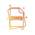 DWG file type icon design vector Royalty Free Stock Photo