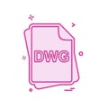 DWG file type icon design vector Royalty Free Stock Photo