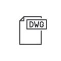 Dwg format document line icon Royalty Free Stock Photo