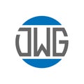 DWG letter logo design on white background. DWG creative initials circle logo concept. Royalty Free Stock Photo