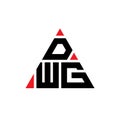 DWG triangle letter logo design with triangle shape. DWG triangle logo design monogram. DWG triangle vector logo template with red Royalty Free Stock Photo