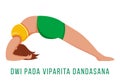 Dwi Pada Viparita Dandasana flat vector illustration