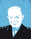 Dwight D. Eisenhower, former america president, vector illustrations