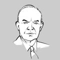 Dwight D. Eisenhower modern vector drawing