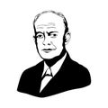 Dwight D. Eisenhower.Vector illustration.Black and white drawing