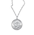 Dwight Eisenhower Silver Dollar D mint 1978 one dollar coin made into a necklace with silver chain, Front obverse view. last Royalty Free Stock Photo