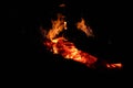 Dwindling Night Bonfire in the dark Royalty Free Stock Photo