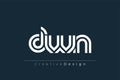DWN Creative Unique Modern Letter Logo Design. Elegant Monogram Logo Design with Decorative Elements and Typography Royalty Free Stock Photo