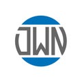 DWN letter logo design on white background. DWN creative initials circle logo concept. Royalty Free Stock Photo