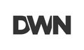 DWN logo design template with strong and modern bold text. Initial based vector logotype featuring simple and minimal typography. Royalty Free Stock Photo