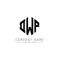 DWP letter logo design with polygon shape. DWP polygon and cube shape logo design. DWP hexagon vector logo template white and Royalty Free Stock Photo