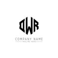 DWR letter logo design with polygon shape. DWR polygon and cube shape logo design. DWR hexagon vector logo template white and Royalty Free Stock Photo