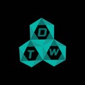 DWT creative minimalist letter logo. DWT unique vector initials alphabet letter logo design Royalty Free Stock Photo